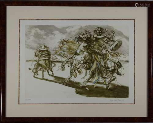 WEISBUCH Don Quichotte, lithographie signée en bas à droite ...