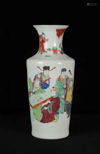 A Chinese famille rose porcelain rouleau vas  Qing Dynasty 清...