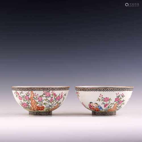 A pair of Chinese Falangcai eggshell porcelain bowl  Republi...