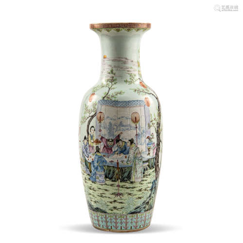 A large Chinese famille rose figural vase  Republic period 民...