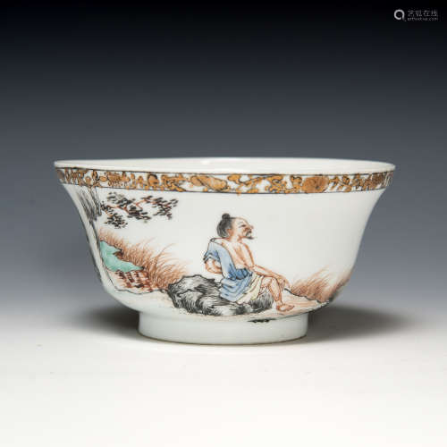A Chinese export famille rose bowl  18th century 十八世紀 外...