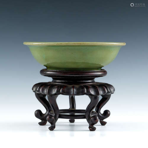 A Chinese shallow celadon bowl  Ming dynasty 明代 龍泉洗 （附...