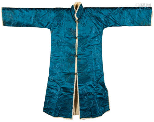 A Chinese child's blue silk winter robe  Republic period民國...