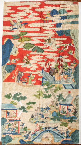 A Chinese kesi panel  Early 19th century十九世紀早 緙絲群仙祝...