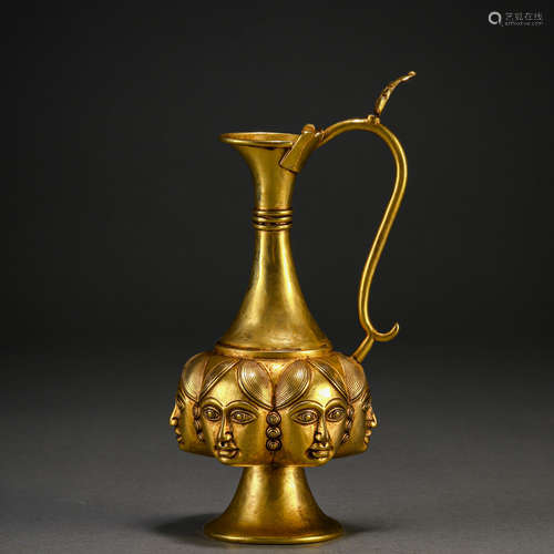 A Chinese Bronze-gilt Wine Vessel