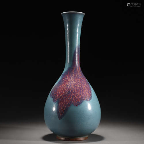 A Chinese Purple Splashed Jun-ware Bottle Vase