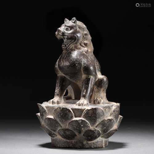 A Chinese Carved Stone Feline