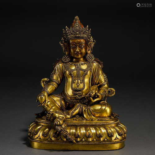 A Tibetan Bronze-gilt Jambahala