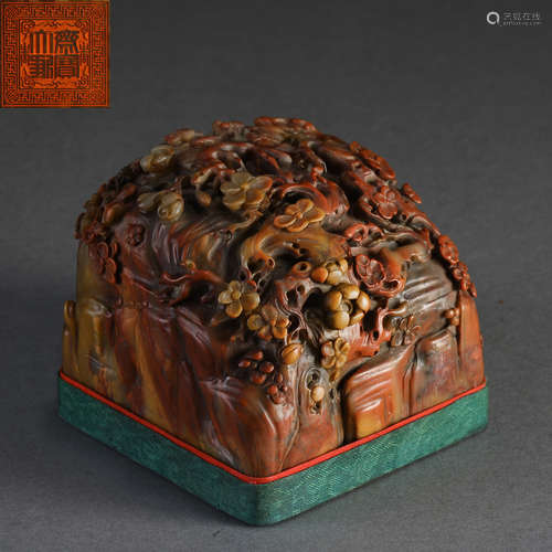 A Chinese Carved Soapstone Seal