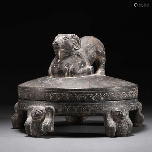 A Chinese Carved Stone Inkstand