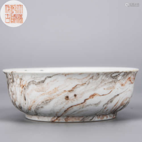 A Faux Marble Glaze Bowl Qing Dynasty