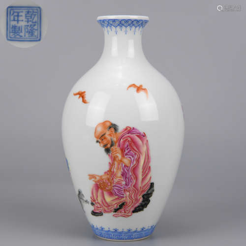 A Falangcai Arhat Vase Qing Dynasty