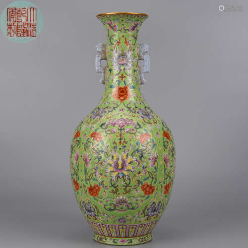 A Famille Rose Floral Vase Qing Dynasty