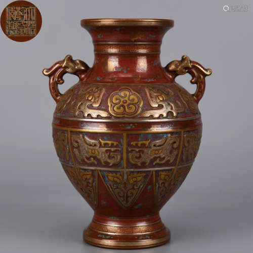 A Archaic Form Porcelain Vase Qing Dynasty
