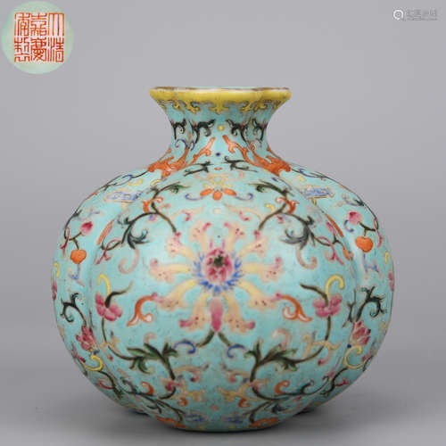 A Famille Rose Pomegranate Jar Qing Dynasty