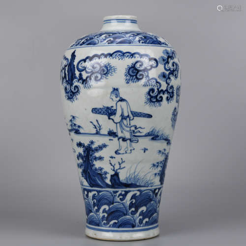 A Blue and White Vase Meiping Ming Dynasty