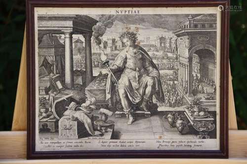 SADELER. XVIIe siècle. Gravure. "NUPTIAE". Dimensi...