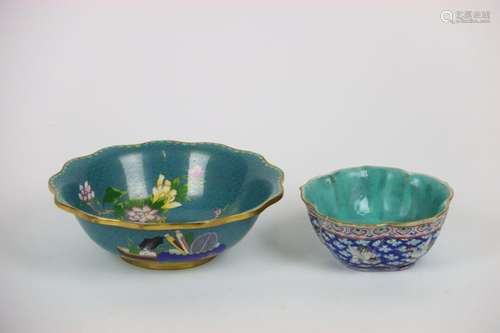 ASIE (CHINE) : Lot de cloisonnés, comprenant deux coupes (13...