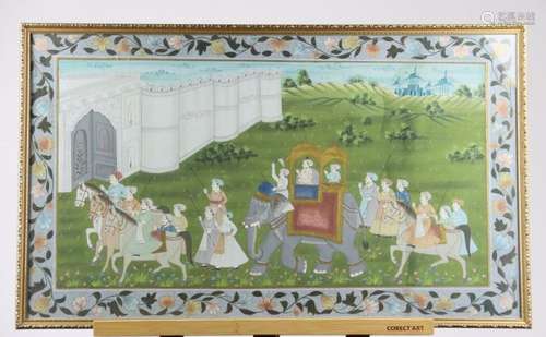 ASIE (INDE) : Grande peinture sur tissus représentant un cou...