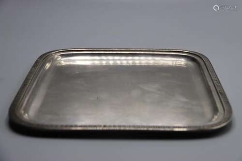 ARGENTERIE. Plateau en argent. 800/1000. Poids net: 425 gram...