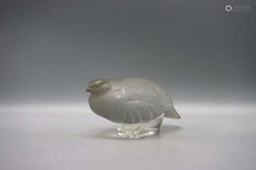 Lalique : Colombe se cachant H 10 cm. L 16 cm