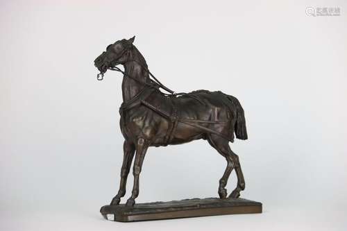 Paul Joseph GAYRARD (1807-1855) CHEVAL D'ATTELAGE HARNACHÉ E...