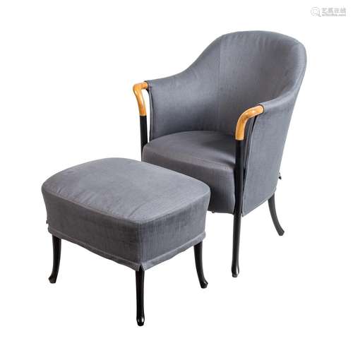 UMBERTO ASGANO, Lounge-Sessel mit Ottomane "Progetti&qu...