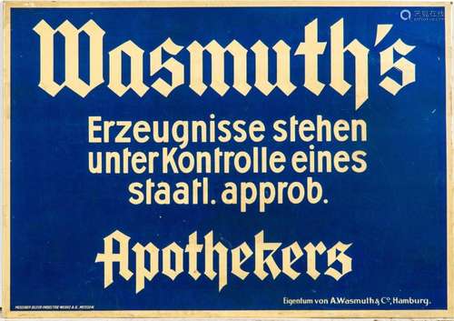 Wasmuth s Blechschild