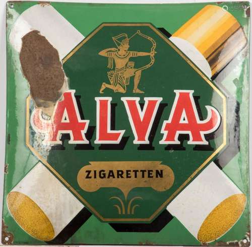 Werbeschild ALVA Zigaretten