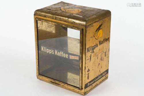 Werbung Klipp s Kaffee Vitrine