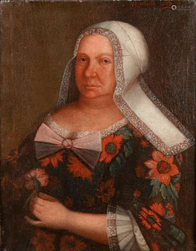 École hollandaise du XVIIIè sièclePortrait de femme en robe ...