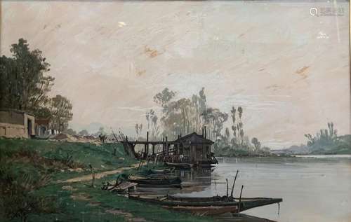 Eugène GALIEN-LALOUE (1854-1941)Les bords de Seine, environs...