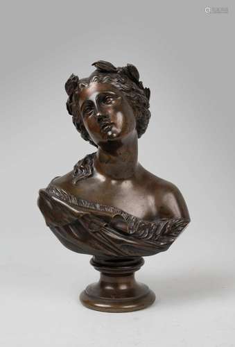 Mathurin MOREAU (1822-1912)Buste de femme à la couronne de l...