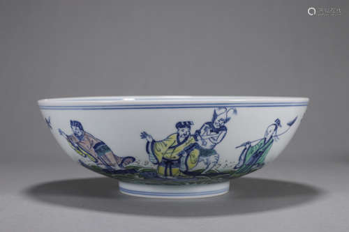 A doucai figure porcelain bowl