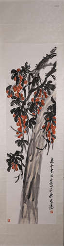 A Chinese lychee painting, Qi Baishi mark