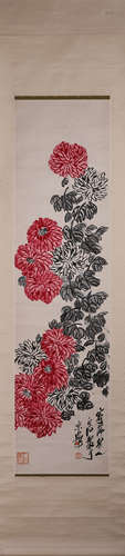 A Chinese flower-and-plant painting, Qi Baishi mark