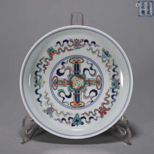 A doucai eight treasures porcelain plate