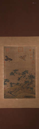 A Chinese bird-and-flower painting, Song Huizong mark