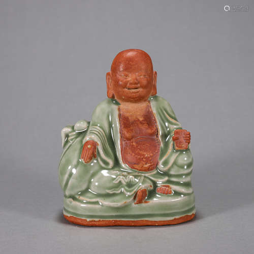 A Longquan kiln porcelain monk statuette