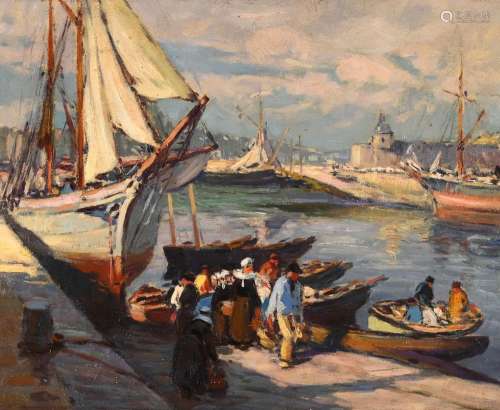 Henri BARNOIN (1882-1940) "Sur le quai de Concarneau&qu...