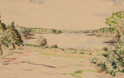 Philippe DAUCHEZ (1929) "La rivière Odet" aquarell...