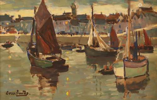 Marcel GROSCLAUDE (1888-1991) "Douarnenez, le port"...
