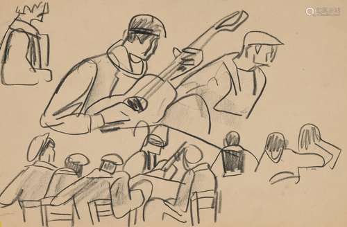 Mathurin MEHEUT (1882-1958)  « Concert campagnard » Crayon g...