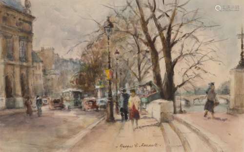 Georges Dominique ROUAULT (1904-2002) "Paris les bouqui...