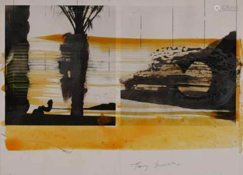 Tony SOULIE (1955) "Abstraction" technique mixte s...