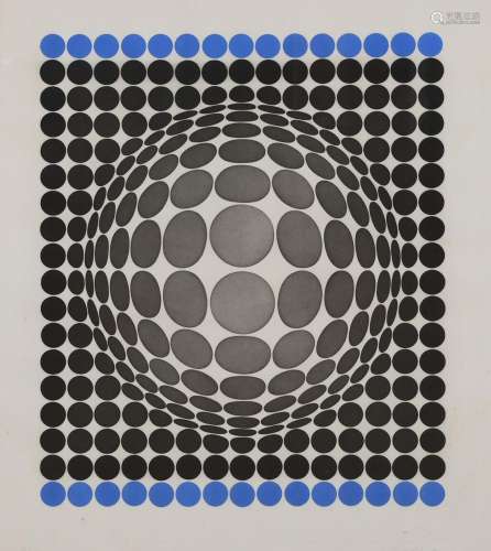 Victor VASARELY (1906-1997) "Composition" lithogra...