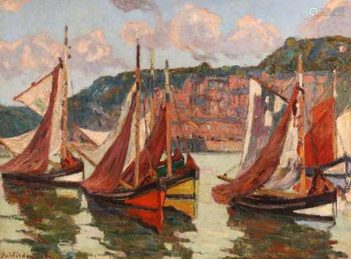 André WILDER (1871-1965) "Les voiles" hst sbg 60x8...