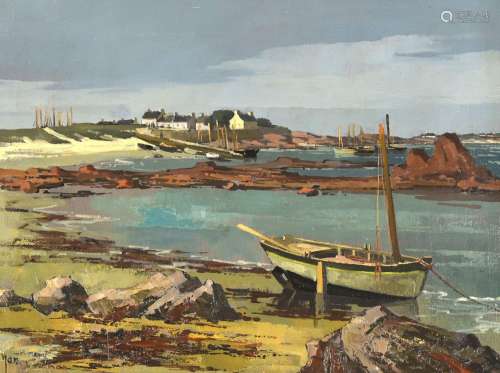 Robert YAN (1901-1994) "Le Port de Locquemeau en Trédre...
