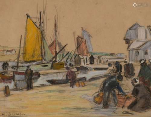 Henri BARNOIN (1882-1940) "Le port de Concarneau" ...