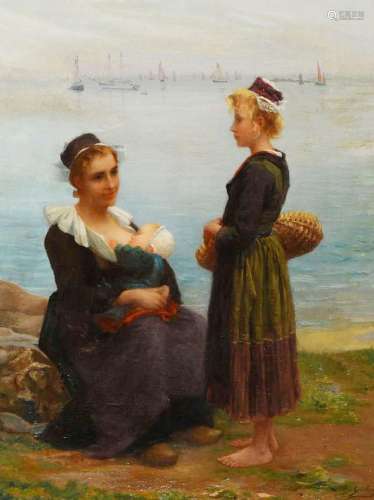 Alfred GUILLOU (1844-1926) "Maternité bretonne" hs...